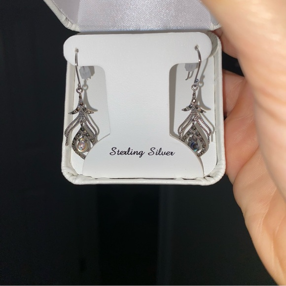 070 Tori Hill peacock feather jewelry set - Picture 3 of 3